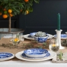 Set aus 4 tiefen Tellern im englischen Stil, Terrakotta, 23x23x2cm, Blue Italian Verkauf