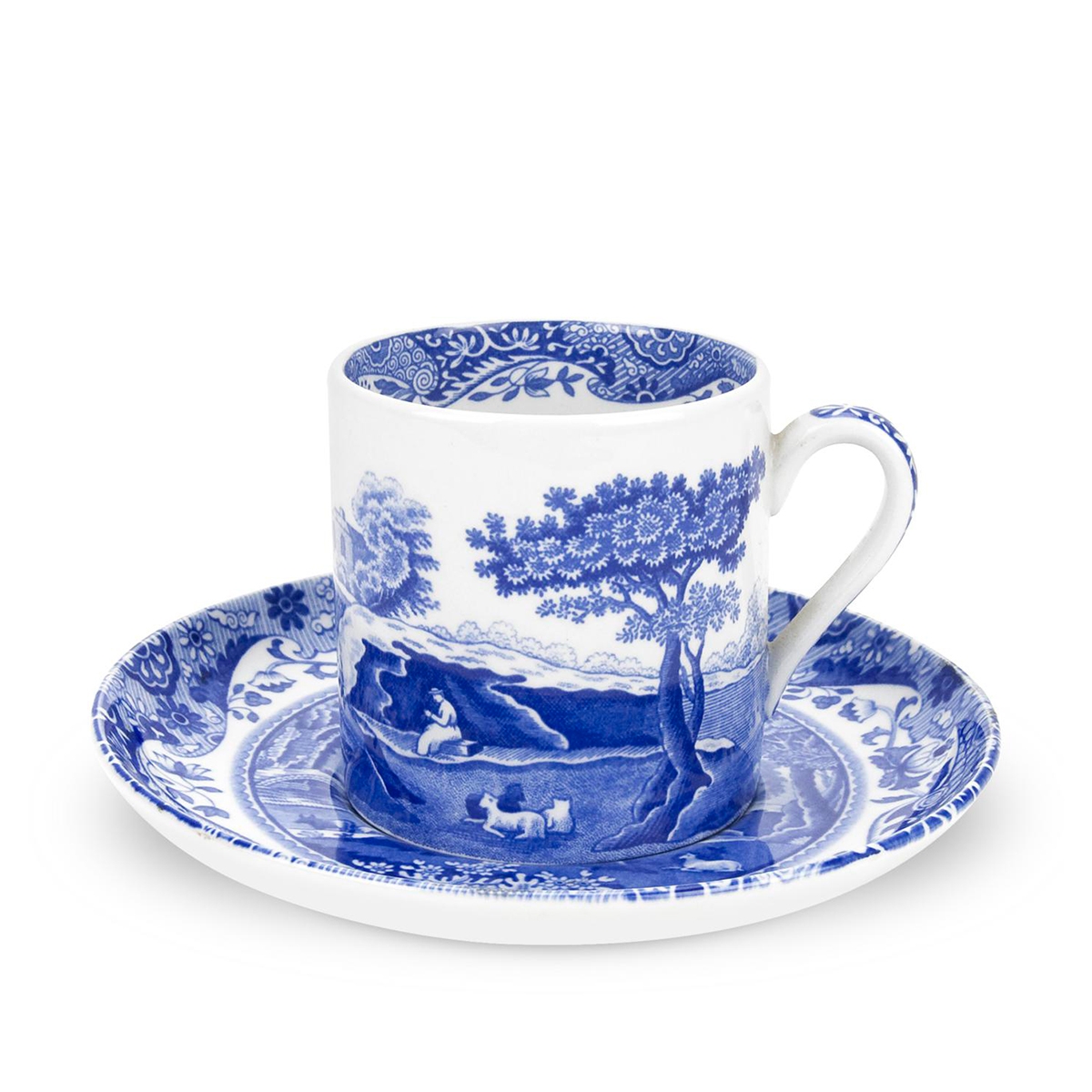 4er-Set Kaffeetassen mit Unterteller, englischer Stil, Blau Blue Italian Aktion 4er-Set Kaffeetassen mit Unterteller, englischer Stil, Blau Blue Italian Aktion