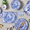 Blauer italienischer Satz aus 6 starren Tischunterlagen im englischen Stil 30,5x23cm Verkauf