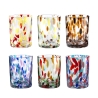 Set mit 6 Wassergläsern 10 cm aus farbigem Glas, kreatives Design Banderoles Angebot