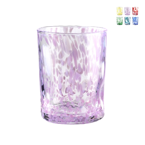 Set 6 Wassergläser bunt 10cm Tischglas Carnaval Aktion