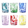 Set mit 6 bunten Glas-Trinkgläsern 10cm Carnaval Verkauf
