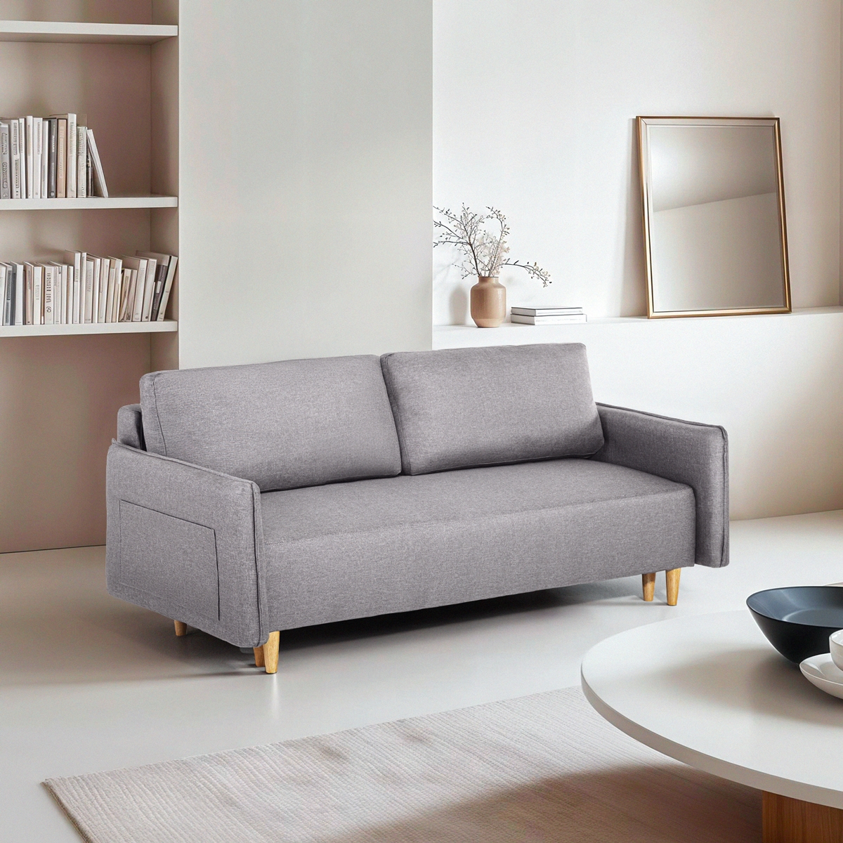 Schlafsofa 2-Sitzer im skandinavischen Stil mit verstellbarer Rückenlehne Chara Aktion Schlafsofa 2-Sitzer im skandinavischen Stil mit verstellbarer Rückenlehne Chara Aktion