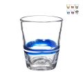 Set mit 6 Wassergläsern aus Glas, farbig gestreift, 10cm Eolo Aktion