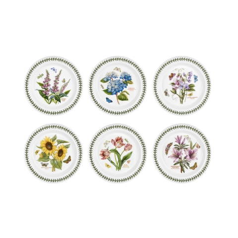 Set aus 6 Porzellantellern 25 cm Portmeirion Botanic Garden Aktion