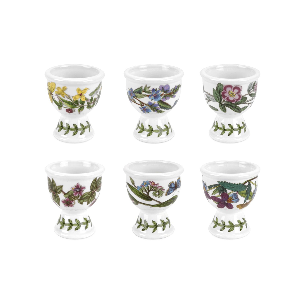 Set aus 6 Eierbechern aus Porzellan Portmeirion Botanic Garden Aktion