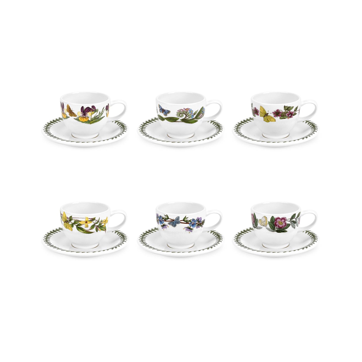 Set aus 6 Kaffeetassen aus Porzellan Portmeirion Botanic Garden Aktion