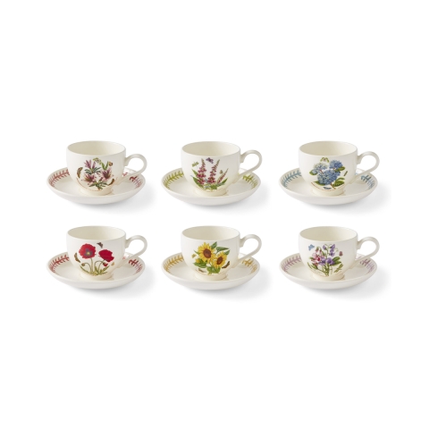 Set bestehend aus 6 Frühstückstassen aus Porzellan Portmeirion Botanic Garden Meadow Aktion