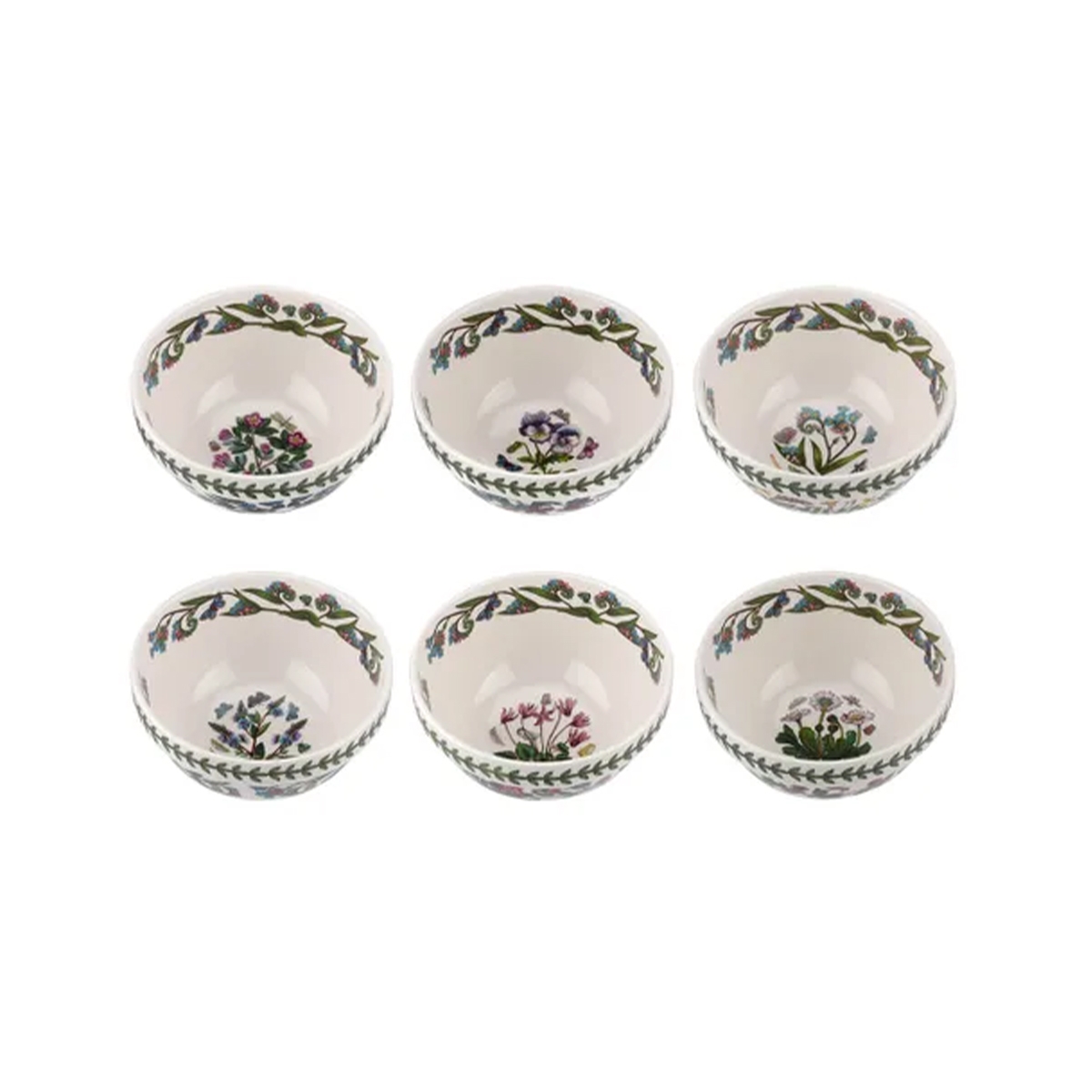 Set aus 6 stapelbaren Porzellanschüsseln 18 cm Portmeirion Botanic Garden Aktion Set aus 6 stapelbaren Porzellanschüsseln 18 cm Portmeirion Botanic Garden Aktion