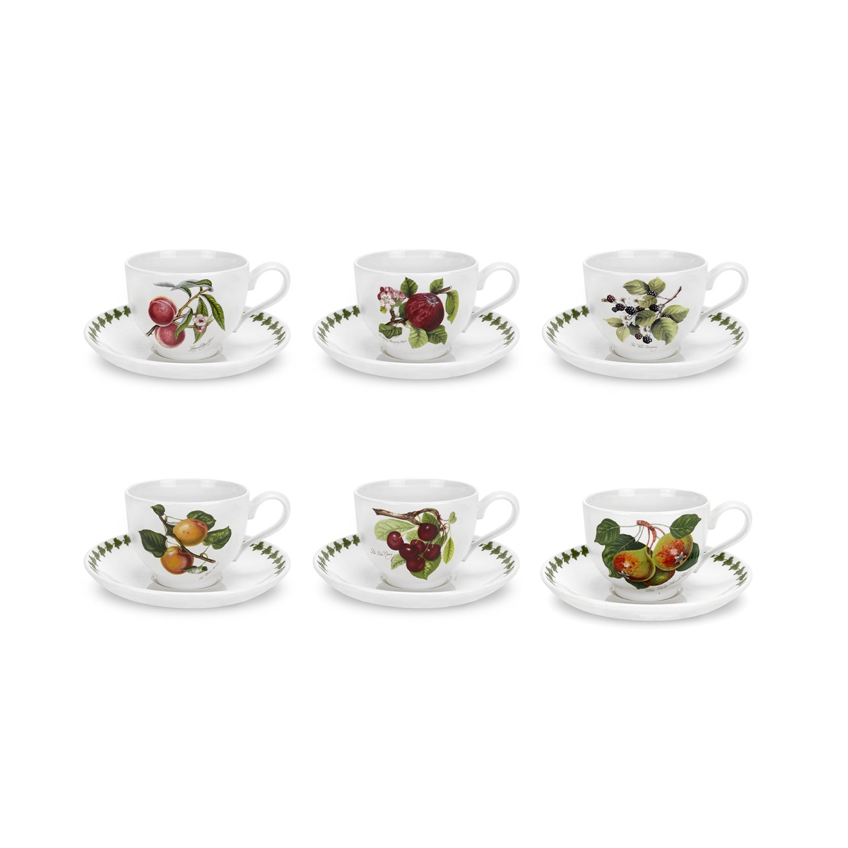 Set aus 6 Teetassen mit Untertasse aus Porzellan Portmeirion Pomona Aktion