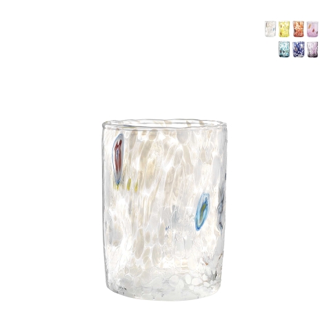 Set aus 6 Wassergläsern aus farbigem Glas Küche Restaurant 10cm Murrine Aktion