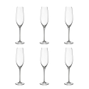 Set aus 6 Sektflöten in Tropfendesign aus Glas 25 cm Sinfonia Aktion