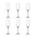 Set aus 6 Sektflöten in Tropfendesign aus Glas 25 cm Sinfonia Aktion