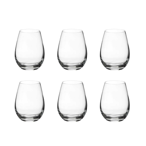 Set aus 6 Wassergläsern 10cm Tropfendesign aus Kristallglas Sinfonia Aktion