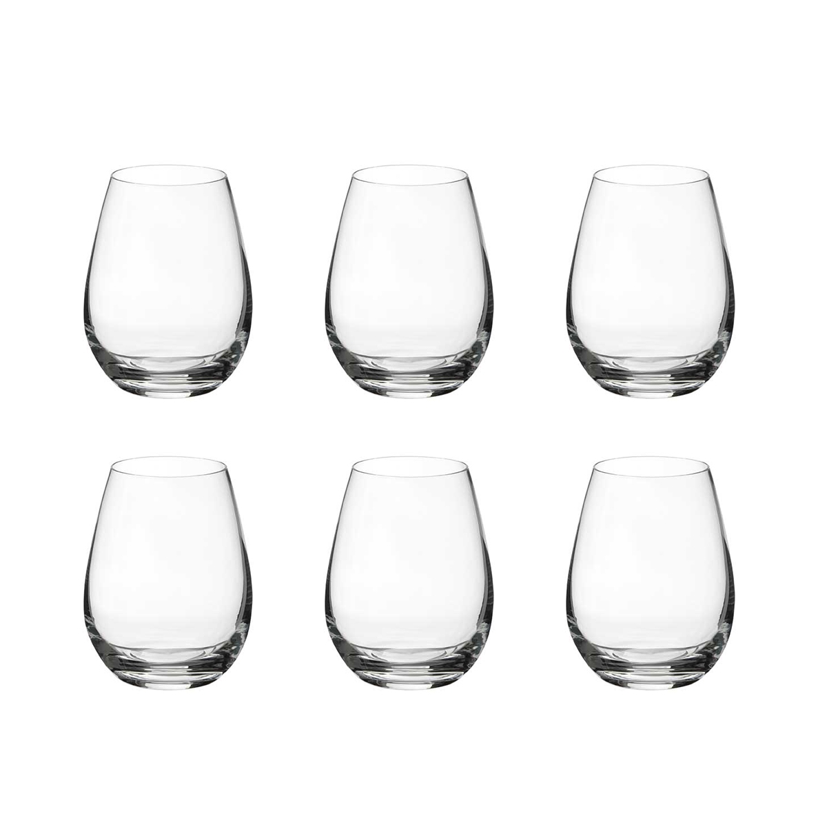 Set aus 6 Wassergläsern 10cm Tropfendesign aus Kristallglas Sinfonia Aktion