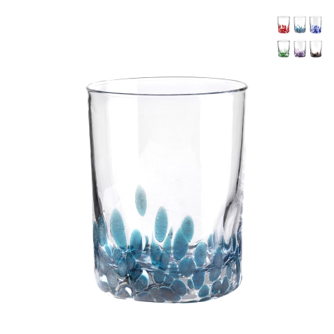 6er Set Wassergläser 10 cm aus gefärbtem Glas für Tisch und Küche Venise Aktion