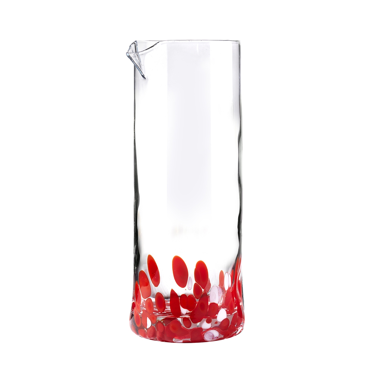Glaskaraffe 0,9 L mit roten Verzierungen 21 cm Venise Aktion
