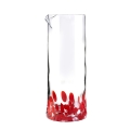 Glaskaraffe 0,9 L mit roten Verzierungen 21 cm Venise Aktion