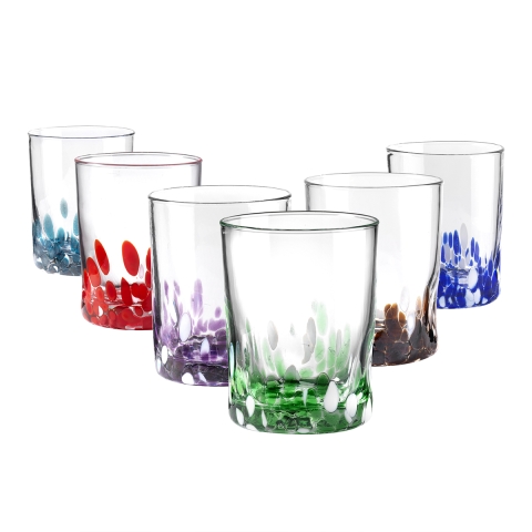 Set mit 6 Wassergläsern, bunte Tischdekoration, 10 cm, Venise Aktion