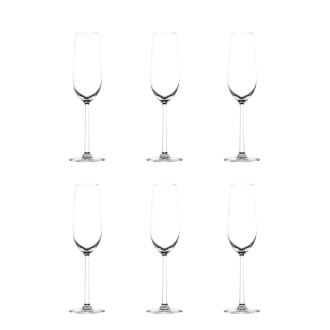 6er-Set Champagner- und Schaumweingläser, Verkostungsgläser aus Glas, 250 ml, Modell Shanghai Aktion