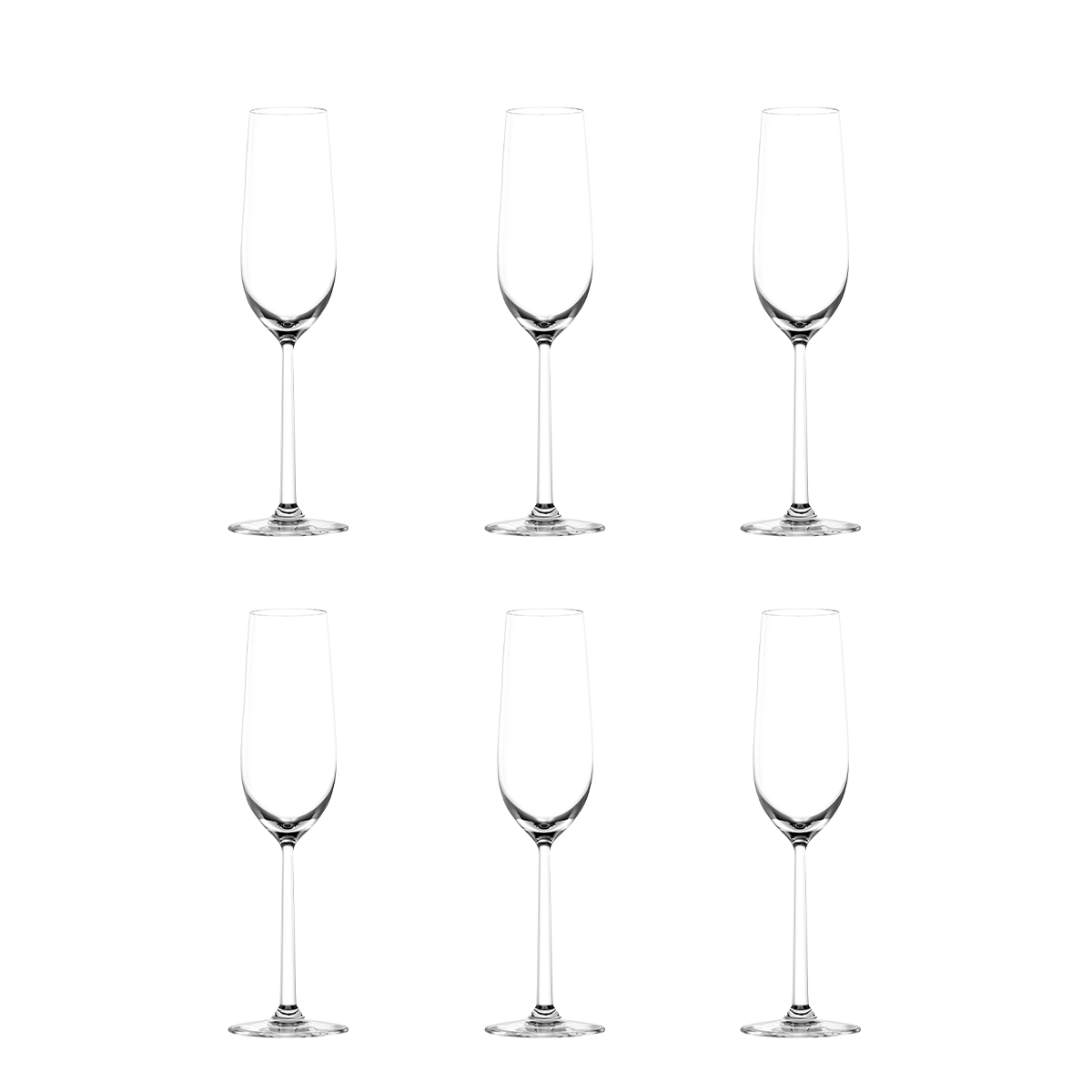 6er-Set Champagner- und Schaumweingläser, Verkostungsgläser aus Glas, 250 ml, Modell Shanghai Aktion 6er-Set Champagner- und Schaumweingläser, Verkostungsgläser aus Glas, 250 ml, Modell Shanghai Aktion