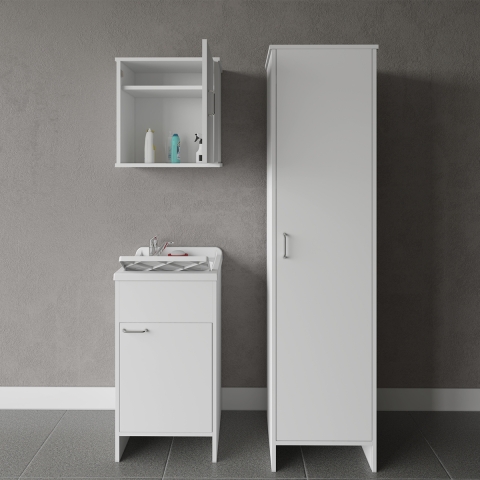 Waschraum-Set mit Hängeschrank und Säule Negrari COMP 5 Aktion