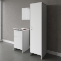 Negrari COMP 7 - Waschbecken-Set mit Spiegeltür und Waschsalon-Säule Aktion