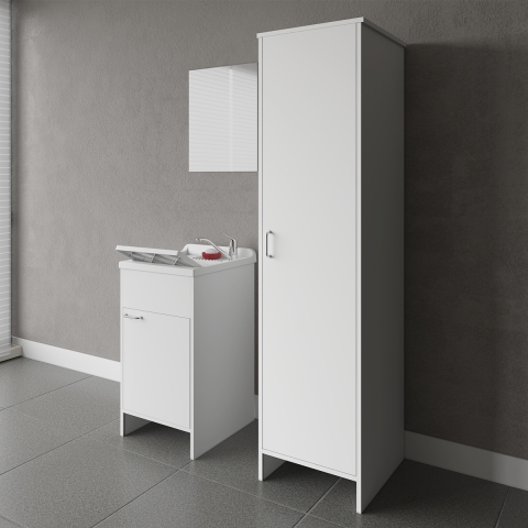 Negrari COMP 7 - Waschbecken-Set mit Spiegeltür und Waschsalon-Säule Aktion