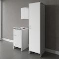 Negrari COMP 7 - Waschbecken-Set mit Spiegeltür und Waschsalon-Säule Aktion