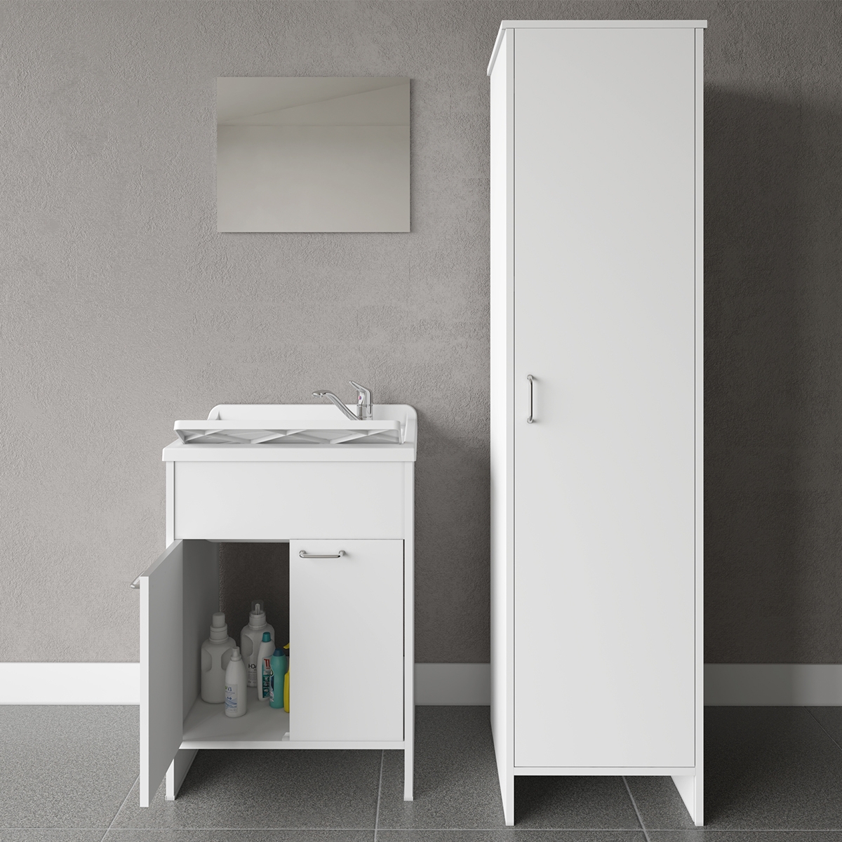 Negrari Waschtisch-Set mit Spiegel und Waschschrank COMP 8 Aktion