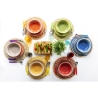Set aus 6 runden Platzsets aus geflochtenem Stroh Ø38cm Spiral Color 