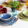 Set aus 6 runden Platzsets aus geflochtenem Stroh Ø38cm Spiral Color Verkauf
