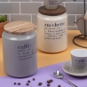 Graue Kaffeedose mit Bambusdeckel 0,8L Victionary E Verkauf