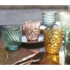 Set aus 6 Wassergläsern 350ml mit geprägter Oberfläche im Geometrie-Design Verkauf