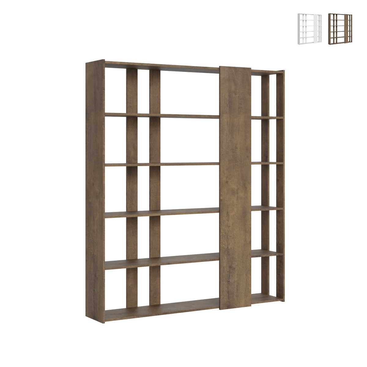 Büro- und Wohnzimmerregal im Design, beidseitig, mit 6 Ablagen 78x36x204 Kato D