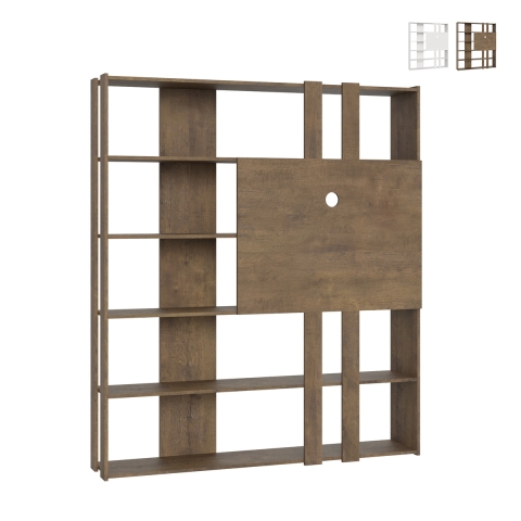 Moderne Bücherregal mit TV-Ständer, 6 Regalböden, 178x36x204, Kato L Aktion