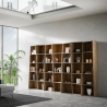 Moderne Wandregal Wohnzimmer Design mit Fächern aus Walnussholz Trek 7 Verkauf