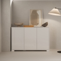 Moderne Anrichte mit 3 Türen für Wohnzimmer, Esszimmer, Küche 130x40x83 Lumina Verkauf