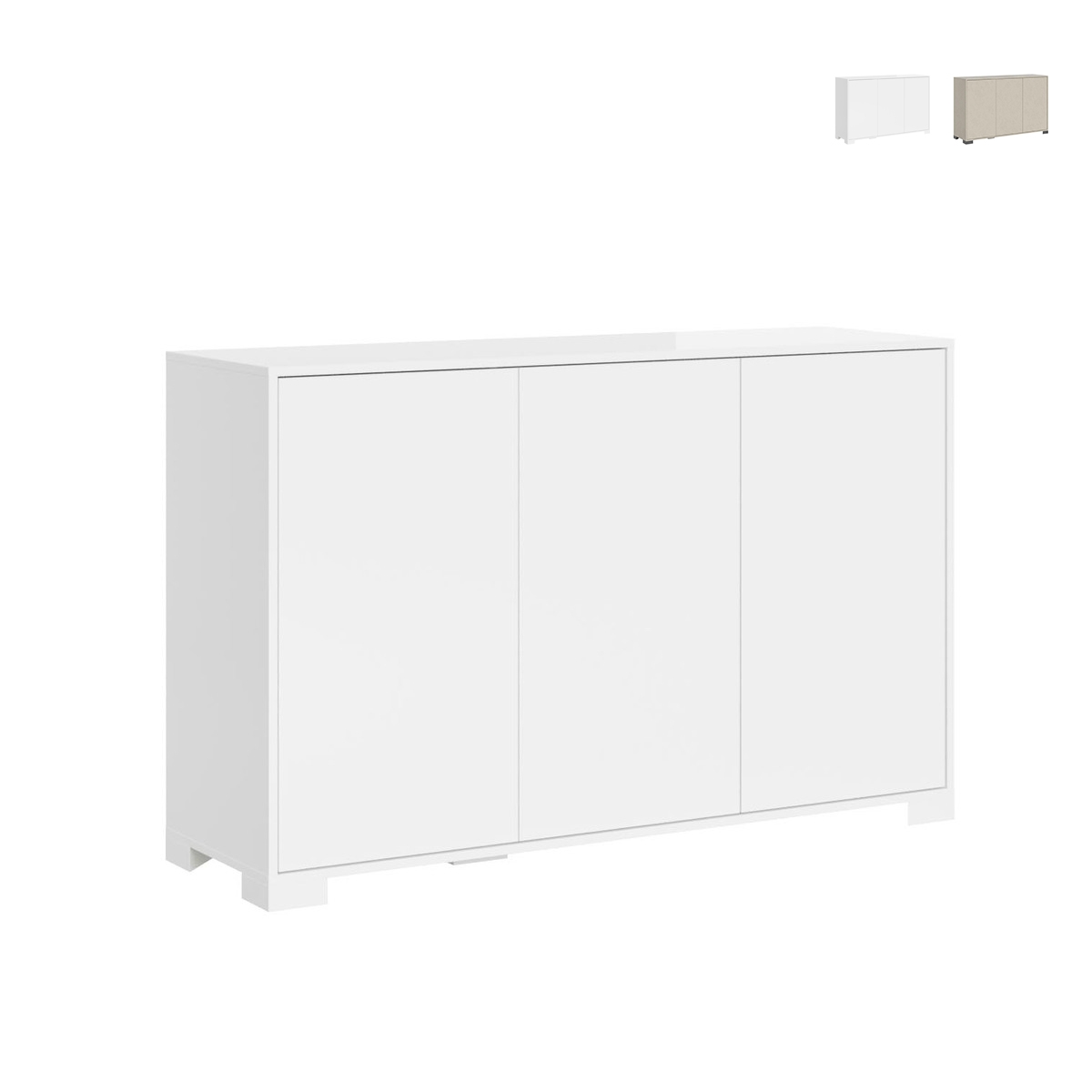 Moderne Anrichte mit 3 Türen für Wohnzimmer, Esszimmer, Küche 130x40x83 Lumina