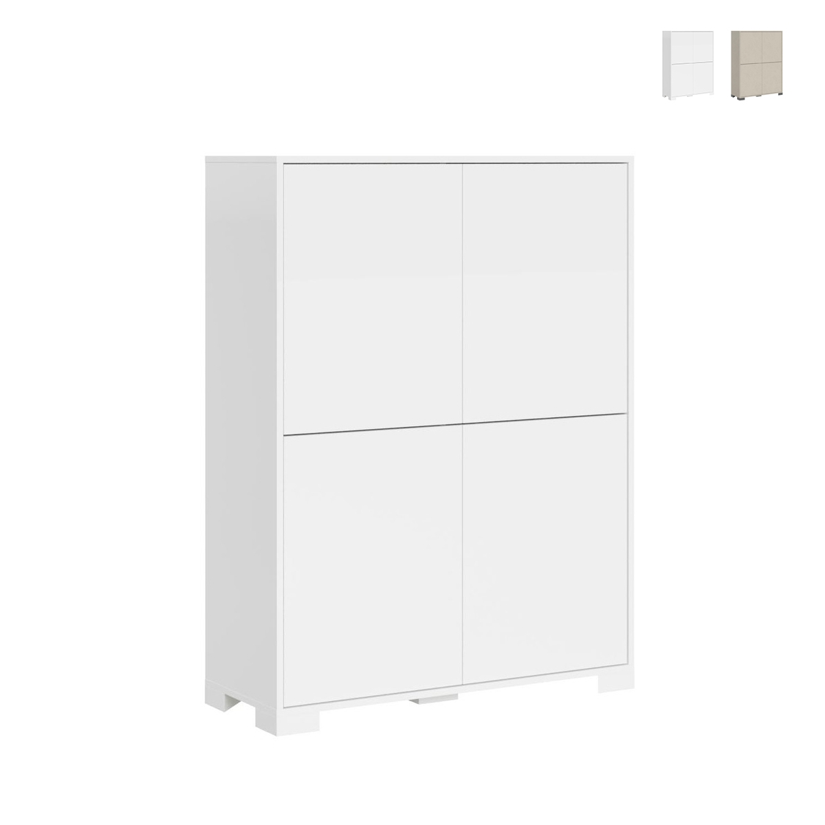 Hoher Mehrzweckschrank mit 4 Türen für Wohn- und Esszimmer, platzsparend 90x35x120 Lumina