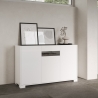 Moderne Design-Anrichte mit 3 Türen und Rauchglas 130x40x81 Riflesso Verkauf