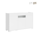 Moderne Design-Anrichte mit 3 Türen und Rauchglas 130x40x81 Riflesso Aktion
