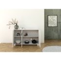 Moderne Design-Anrichte mit 3 Türen und Rauchglas 130x40x81 Riflesso Lagerbestand
