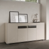 Moderne Anrichte mit 4 Türen und Rauchglas, 172x40x81 Riflesso Verkauf