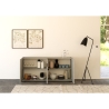Moderne Anrichte mit 4 Türen und Rauchglas, 172x40x81 Riflesso Lagerbestand