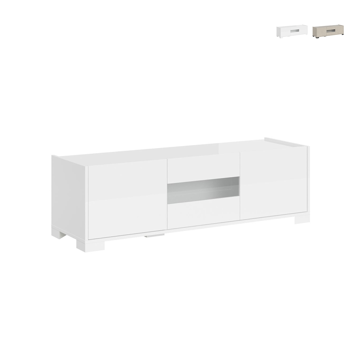 Moderner TV-Schrank 3 Türen 130x40x40 für Wohnzimmer Riflesso Aktion Moderner TV-Schrank 3 Türen 130x40x40 für Wohnzimmer Riflesso Aktion