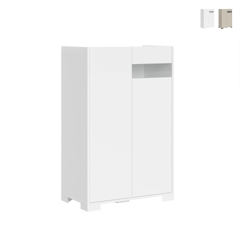Moderner Highboard-Schrank 2-türig platzsparend 70x35x110 Riflesso Aktion