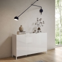 Solaria Minimalistische Anrichte mit 3 Türen, Wohnzimmer/Esszimmer/Flur, 130x40x84 cm Verkauf