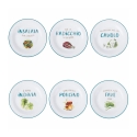 Set aus 6 Beilagentellern aus Porzellan, verschiedene Designs, Le Travisate Aktion