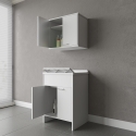 Waschraum-Komposition mit Schrank und Hängeschrank mit 2 Türen COMP 2 Negrari Aktion